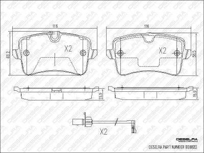 DESELRA Brake Pad Set Rear (BD8820)