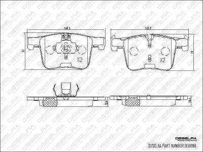 DESELRA Brake Pad Set Front (BD8788)