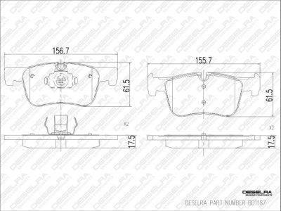 DESELRA Brake Pad Set Front (BD1187)