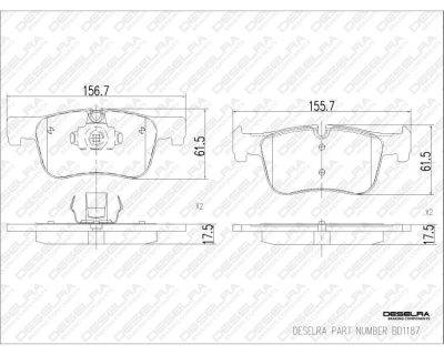 DESELRA Brake Pad Set Front (BD1187)