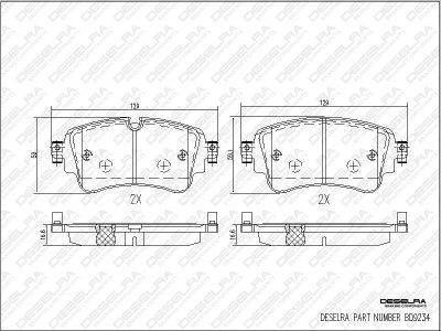 DESELRA Brake Pad Set Rear (BD9234)