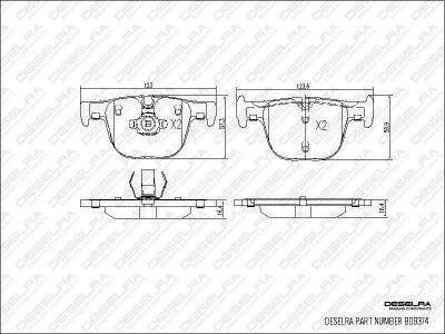 DESELRA Brake Pad Set Rear (BD9374)