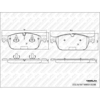 DESELRA Brake Pad Set Front (BD9386)