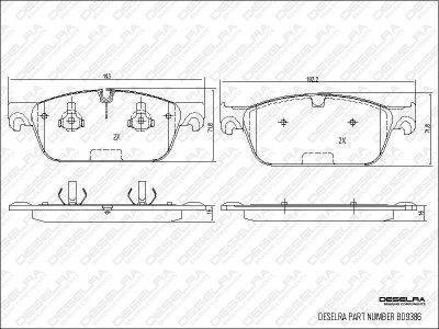 DESELRA Brake Pad Set Front (BD9386)