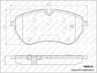 DESELRA Brake Pad Set Front (BD9763)
