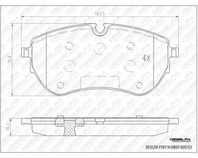 DESELRA Brake Pad Set Front (BD9763)