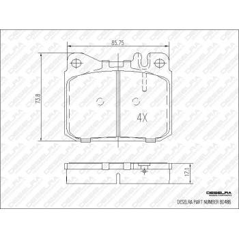 DESELRA Brake Pad Set Front (BD486)