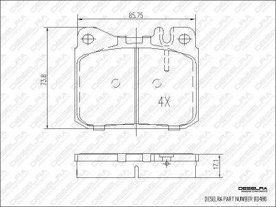 DESELRA Brake Pad Set Front (BD486)