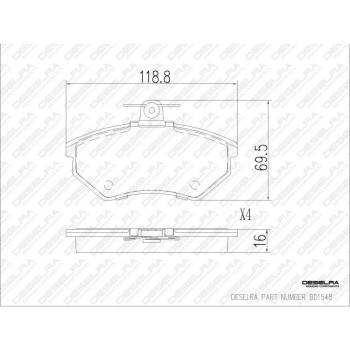 DESELRA Brake Pad Set Front (BD1548)