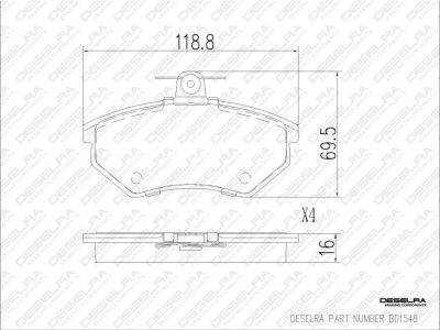 DESELRA Brake Pad Set Front (BD1548)