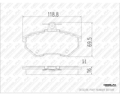 DESELRA Brake Pad Set Front (BD1548)