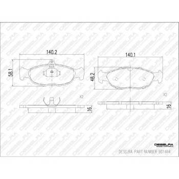 DESELRA Brake Pad Set Front (BD1464)