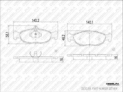DESELRA Brake Pad Set Front (BD1464)