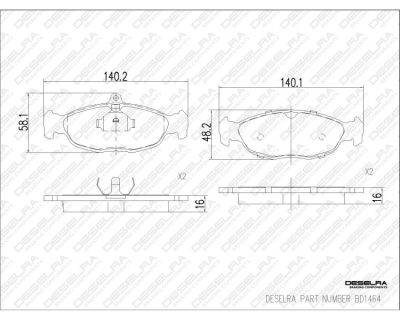 DESELRA Brake Pad Set Front (BD1464)