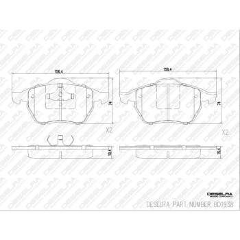 DESELRA Brake Pad Set Front (BD1938)