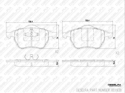 DESELRA Brake Pad Set Front (BD1938)