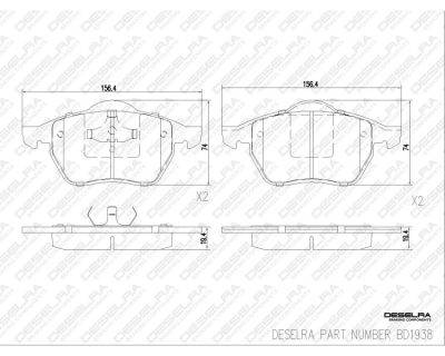 DESELRA Brake Pad Set Front (BD1938)