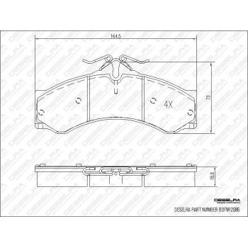 DESELRA Brake Pad Set Front (BDFVR2086)