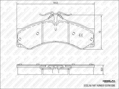 DESELRA Brake Pad Set Front (BDFVR2086)