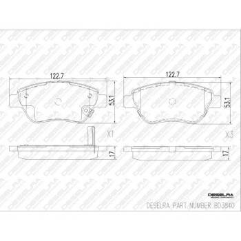 DESELRA Brake Pad Set Front (BD3840)