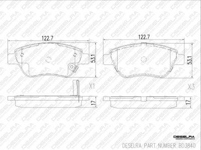 DESELRA Brake Pad Set Front (BD3840)