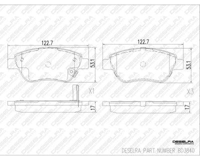 DESELRA Brake Pad Set Front (BD3840)