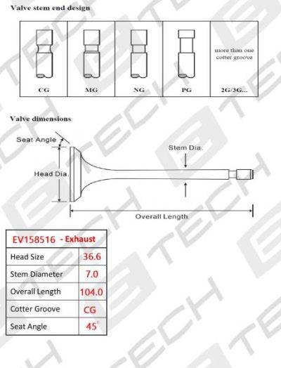 E TECH Exhaust Valve (EV158516)