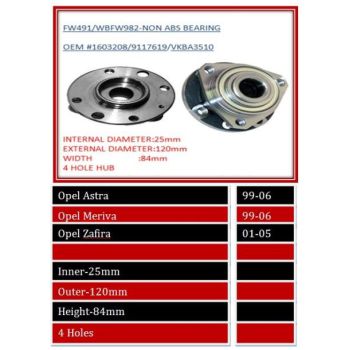 BBS WHEEL BEARING  FRONT (WBFW982)