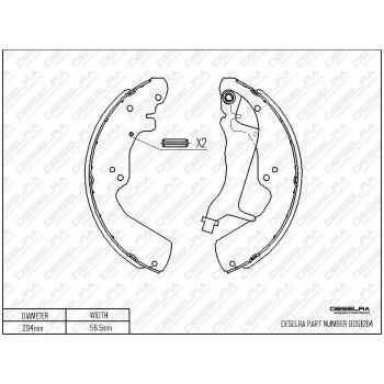 DESELRA BRAKE SHOE SET (BDS1264)