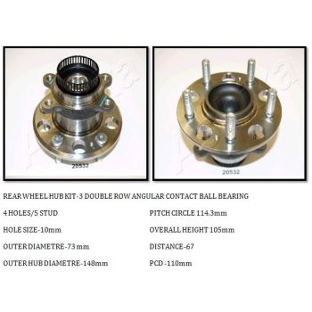 BBS WHEEL BEARING HUB REAR (WBHU373)