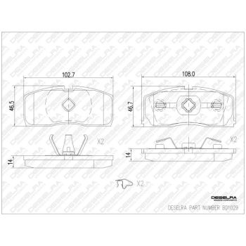 DESELRA Brake Pad Set Front (BD1029)
