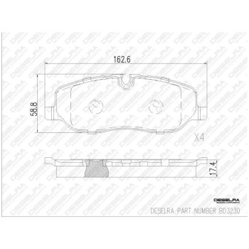 DESELRA Brake Pad Set Front (BD3230)