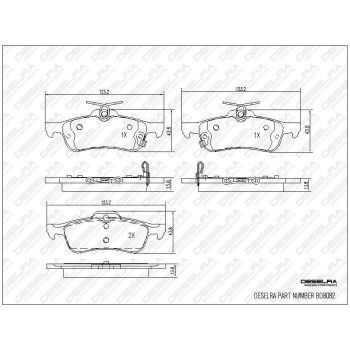 DESELRA Brake Pad Set Rear (BD8082)