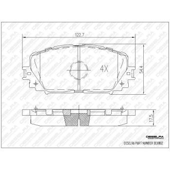 DESELRA Brake Pad Set Front (BD8162)