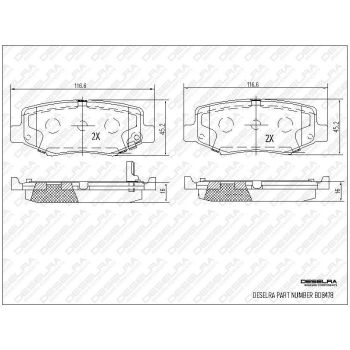 DESELRA Brake Pad Set Rear (BD8478)
