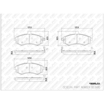 DESELRA Brake Pad Set Front (BD3680)