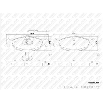 DESELRA Brake Pad Set Front (BD1752)