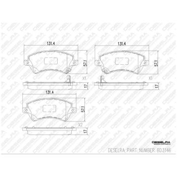 DESELRA Brake Pad Set Front (BD3146)