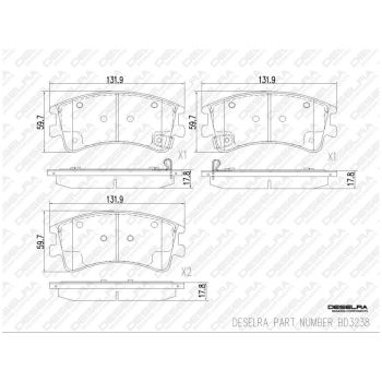 DESELRA Brake Pad Set Front (BD3238)