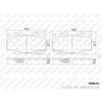 DESELRA Brake Pad Set Front (D3523)