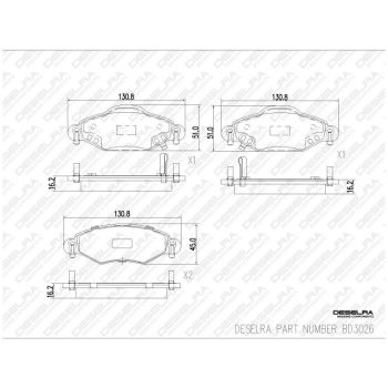 DESELRA Brake Pad Set Front (BD3026)