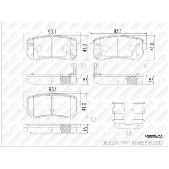 DESELRA Brake Pad Set Rear (BD3912)