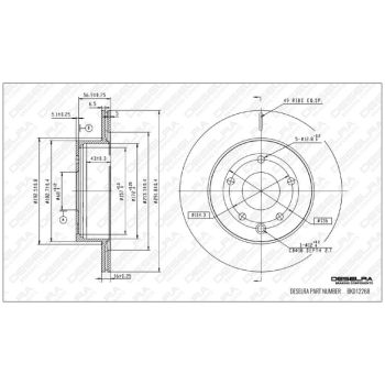 DESELRA BRAKE DISC REAR (BKD12268)
