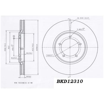 DESELRA BRAKE DISC FRONT (BKD12310)