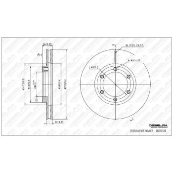 DESELRA BRAKE DISC FRONT (BKD12536)