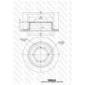 DESELRA BRAKE DISC REAR (BKD12758)