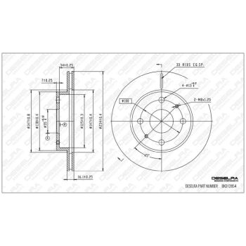 DESELRA BRAKE DISC FRONT (BKD12854)