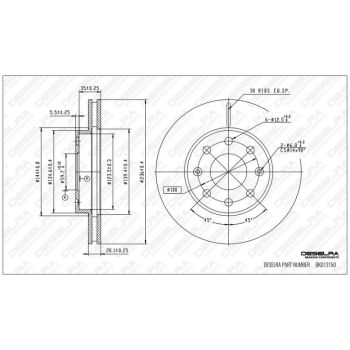 DESELRA BRAKE DISC FRONT (BKD13150)