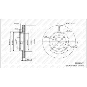 DESELRA BRAKE DISC FRONT (BKD13612)