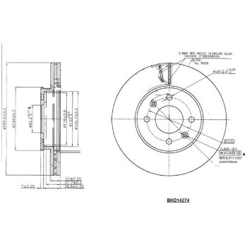 DESELRA BRAKE DISC FRONT (BKD14274)